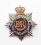 HALLMARKED 9CT BICOLOUR GOLD & ENAMEL ARMY SERVICE BADGE PIN