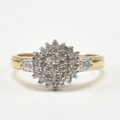HALLMARKED 18CT GOLD & DIAMOND CLUSTER RING