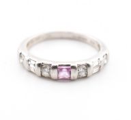 PLATINUM RUBY & DIAMOND BAND RING