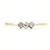 ANTIQUE 18CT GOLD PLATINUM & DIAMOND THREE STONE RING