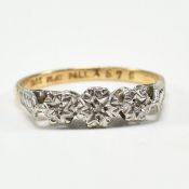 18CT GOLD PLATINUM PALLADIUM & DIAMOND RING