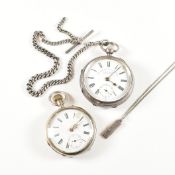 VICTORIAN HALLMARKED SILVER POCKET WATCH WITH ALBERT CHAIN