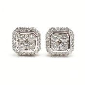 PAIR OF 18CT WHITE GOLD & DIAMOND EARRINGS