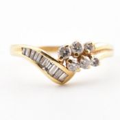 VINTAGE 18CT GOLD & DIAMOND CROSSOVER RING