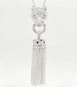 925 SILVER DESIGNER LEOPARD PENDANT NECKLACE