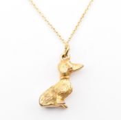 HALLMARKED GOLD CHAIN & GOLD PLATED DACHSHUND PENDANT