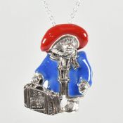 925 SILVER & ENAMEL PADDINGTON BEAR PENDANT NECKLACE