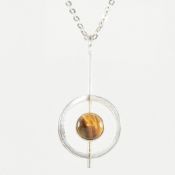 KUPITTAAN KULTA - SILVER TIGERS EYE PENDANT NECKLACE