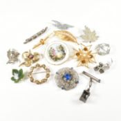 COLLECTION OF COSTUME JEWELLERY BROOCH PINS