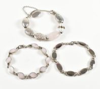 THREE 925 SILVER BRACELETS