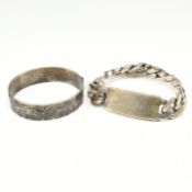 925 SILVER ID BRACELET & VINTAGE BANGLE