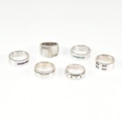 COLLECTION OF ASSORTED SILVER STONE SET RINGS