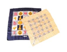 VINTAGE BURBERRY'S SCARVES, SILK HAND ROLLED & STITCHED HEM