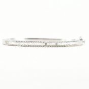 HALLMARKED 18CT WHITE GOLD & DIAMOND BANGLE BRACELET