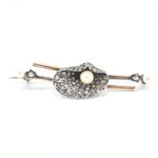 PEARL & DIAMOND SHELL BROOCH PIN