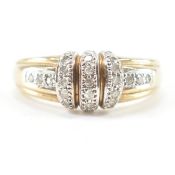 HALLMARKED 9CT GOLD & DIAMOND CLUSTER RING