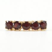 ITALIAN 18CT GOLD & GARNET FIVE STONE RING