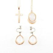 TWO 14CT GOLD PENDANT NECKLACES