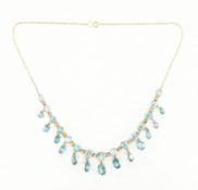 GOLD & BLUE ZIRCON FESTOON NECKLACE