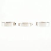 THREE HALLMARKED SILVER BANGLE BRACELETS