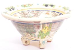 19TH CENTURY VICTORIAN MAJOLICA CERAMIC POTTERY COLANDER