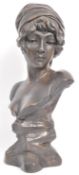 FAUX BRONZE BUST DEPICTING A YOUNG WOMAN