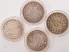 FOUR QUEEN VICTORIA 925 SILVER HALF CROWN COINS