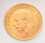 KING GEORGE V - GOLD HALF SOVEREIGN COIN 1914