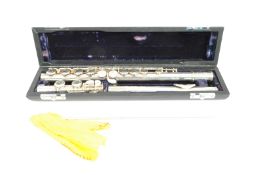 TREVOR J JAMES OF LONDON - WHITE METAL FLUTE INSTRUMENT