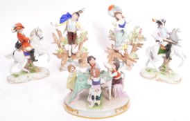 ASSORTMENT OF GERMAN CONTINENTAL PORCELAIN FIGURINES