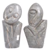 A PAIR OF VINTAGE 20TH CENTURY ABSTRACT GRANITE CARVINGS
