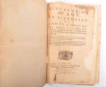 A 1627 INSTRUCTION IN THE EXERCISE OF RIDING A HORSE BOUND BOOK