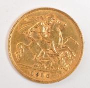 GREAT BRITAIN - KING EDWARD VII HALF GOLD SOVEREIGN COIN