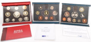 FOUR ROYAL MINT PROOF COIN SETS - 1991 - 1994 - 2001