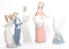 COLLECTION OF FOUR SPANISH PORCELAIN LLADRO FIGURINES
