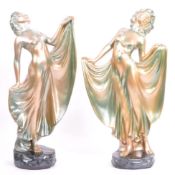 TWO VINTAGE 20TH CENTURY ART DECO LEONARDI RESIN SCULPTURES