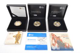 THREE ROYAL MINT 925 SILVER PROOF COINS