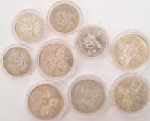 COLLECTION GEORGE V 925 SILVER COINS - HALF CROWNS & SHILLINGS