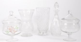 COLLECTION OF VINTAGE 20TH CENTURY CUT GLASS CRYSTAL VASES