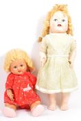 EARLY 20TH CENTURY GERMAN DOLL & ENGLISH PLASTIC DOLL