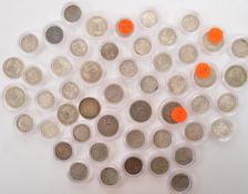 LARGE COLLECTION GEORGE 925 SILVER COINS - THREE & SIX PENCE