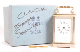 A MAPPIN & WEBB ENGLISH REPEATING CARRIAGE CLOCK