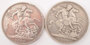 T10 QUEEN VICTORIA SILVER 925 1899 CROWN COINS