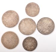 SIX 18TH CENTURY GEORGE II - III - IV SIX PENCE & FARTHINGS COINS