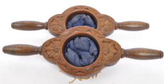 PAIR OF 19TH CENTURY GOTHIC ECCLESIASTIC OFFERTORY BAGS