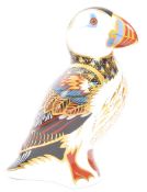 A VINTAGE ROYAL CROWN DERBY GOLD SEAL PUFFIN FIGURINE