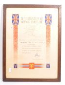 THE LIBERATION OF NORWAY - FRAMED & GLAZED CERTIFICATE