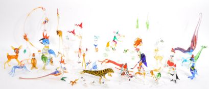 LARGE COLLECTION OF MURANO HAND BLOWN ART GLASS FIGURES