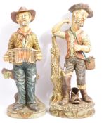 TWO VINTAGE 20TH CENTURY CAPODIMONTE STYLE CERAMIC FIGURES