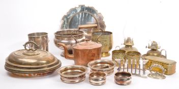 19TH CENTURY & LATER BRASS SILVER PLATE & COPPER
